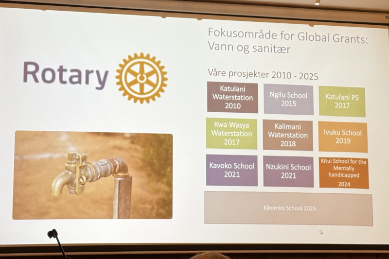 Fire nye medlemmer i klubben. Presentasjon av «Hjelp til Selvhjelp i Afrika».